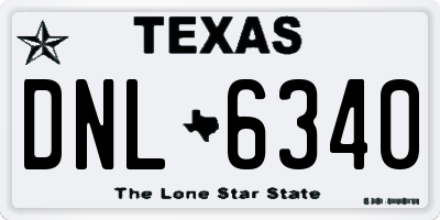 TX license plate DNL6340