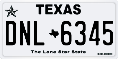 TX license plate DNL6345