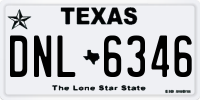 TX license plate DNL6346