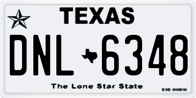 TX license plate DNL6348