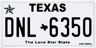 TX license plate DNL6350