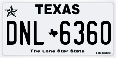TX license plate DNL6360