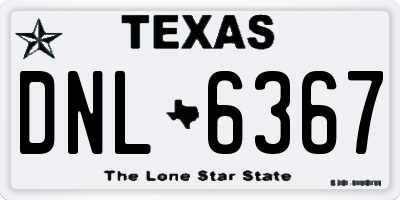 TX license plate DNL6367