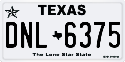 TX license plate DNL6375