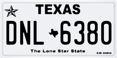TX license plate DNL6380