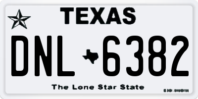 TX license plate DNL6382