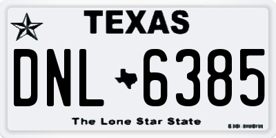 TX license plate DNL6385