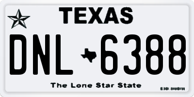 TX license plate DNL6388