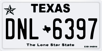 TX license plate DNL6397