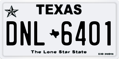 TX license plate DNL6401