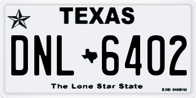 TX license plate DNL6402