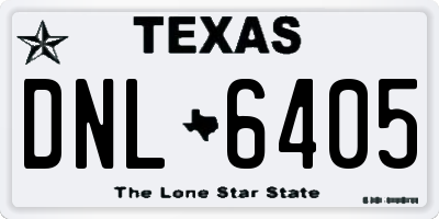 TX license plate DNL6405
