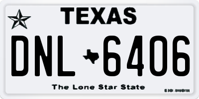 TX license plate DNL6406