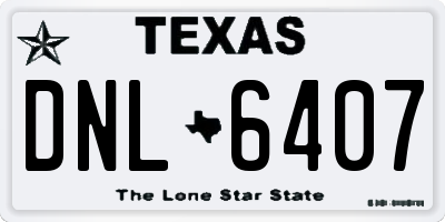 TX license plate DNL6407