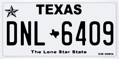TX license plate DNL6409