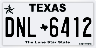TX license plate DNL6412