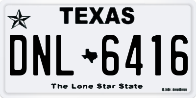 TX license plate DNL6416