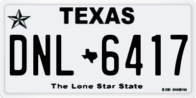 TX license plate DNL6417
