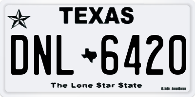 TX license plate DNL6420