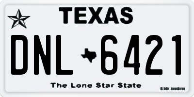 TX license plate DNL6421
