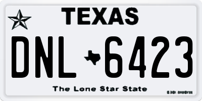 TX license plate DNL6423