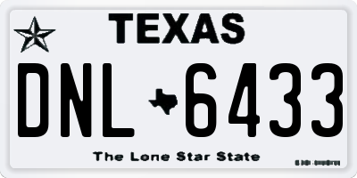 TX license plate DNL6433