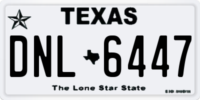 TX license plate DNL6447