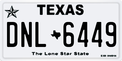 TX license plate DNL6449