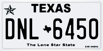 TX license plate DNL6450
