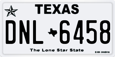 TX license plate DNL6458