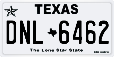 TX license plate DNL6462