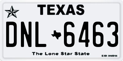TX license plate DNL6463