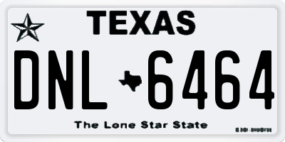 TX license plate DNL6464