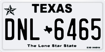 TX license plate DNL6465