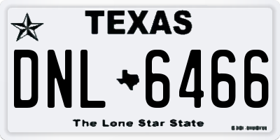 TX license plate DNL6466