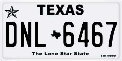 TX license plate DNL6467