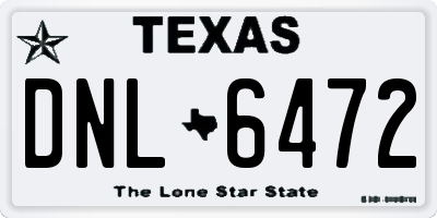 TX license plate DNL6472