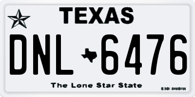 TX license plate DNL6476