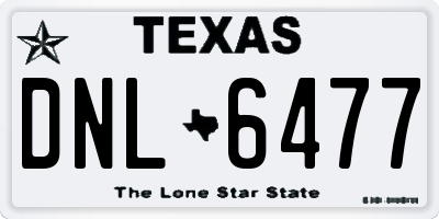 TX license plate DNL6477