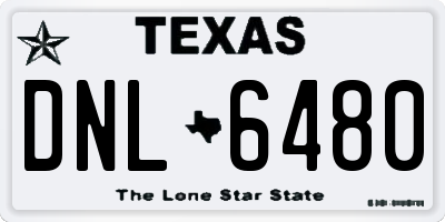 TX license plate DNL6480