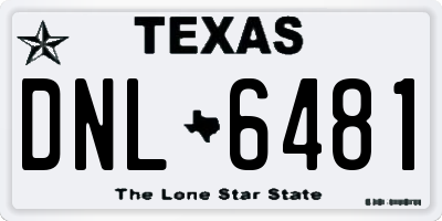 TX license plate DNL6481