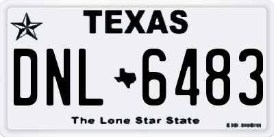 TX license plate DNL6483