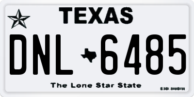 TX license plate DNL6485