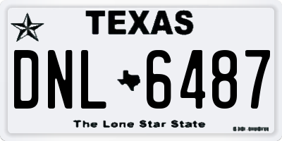 TX license plate DNL6487