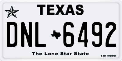 TX license plate DNL6492