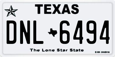 TX license plate DNL6494