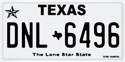 TX license plate DNL6496