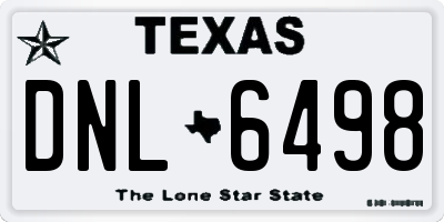 TX license plate DNL6498