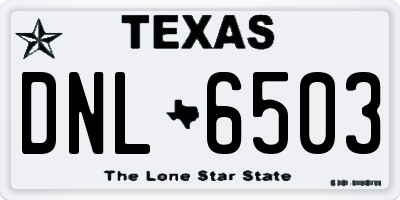 TX license plate DNL6503