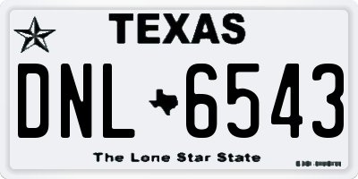 TX license plate DNL6543